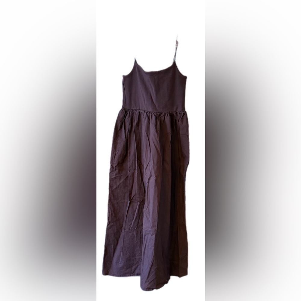 Zara COTTON STRAPPY DRESS dark brown small NWOT - Picture 10 of 12